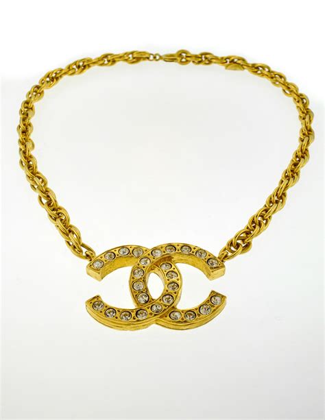 chanel gold.necklace|genuine Chanel necklace.